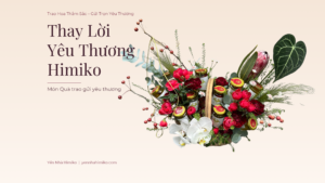 Giỏ Quà Yến Và Hoa Himiko kết hợp hoa tươi và yến chưng thanh vị